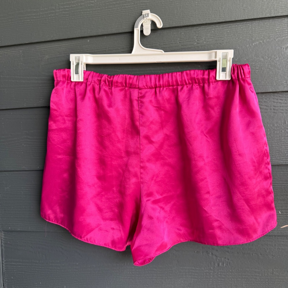 Vintage Victoria's Secret Floral Satin Pajama Set Hot Pink Medium - Picture 10 of 16